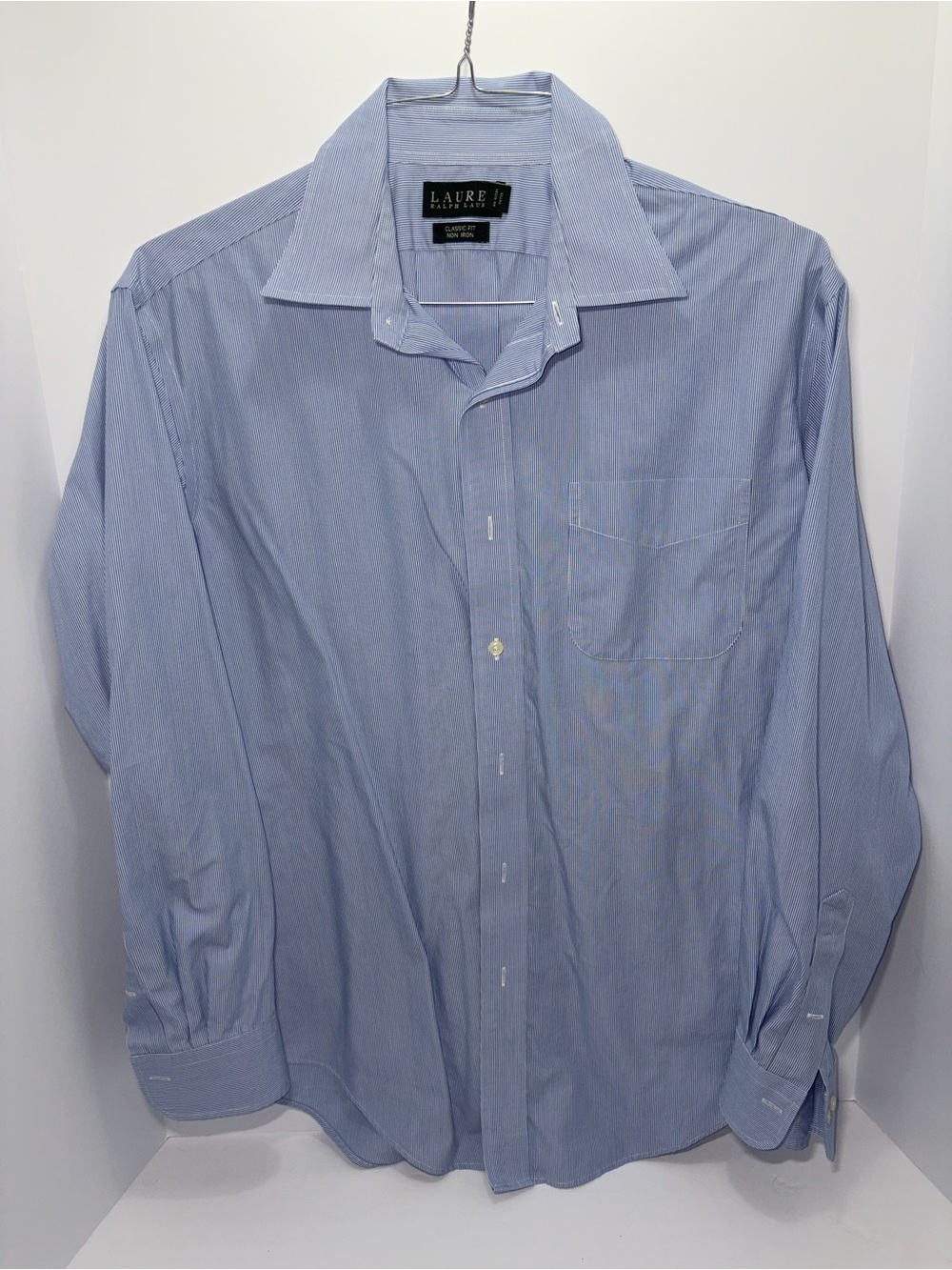 Ralph Lauren Light Blue Striped Men's Dress Shirt